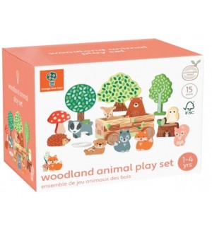Игрален комплект Orange Tree Toys - Горски животни с количка