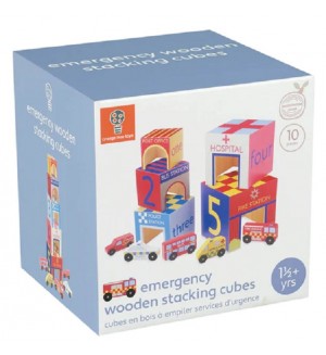 Игрален комплект Orange Tree Toys - Кубчета и колички
