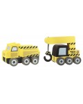 Игрален комплект Orange Tree Toys - Строителни машини, 2 части, жълти