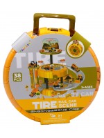 Игрален комплект паркинг B-MAX - Строителни машини, 38 части, асортимент