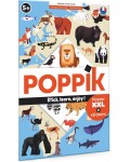 Игрален комплект Poppik - Животните по света, плакат със стикери