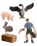 Игрален комплект Rappa - Фермерски животни в кутия, 5 части