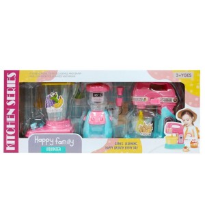 Игрален комплект Raya Toys - Кухненски уреди Happy Family, 3 броя