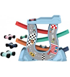 Игрален комплект Raya Toys - Писта с 4 колички Игрален комплект Raya Toys - Писта с 4 колички