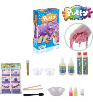Игрален комплект Raya Toys - Слайм комплект Putty,  син