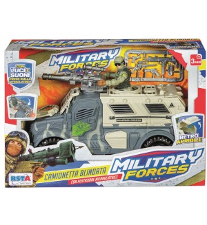 Игрален комплект RS Toys - Бронирана кола с войник, със звуци и светлини