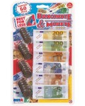 Игрален комплект RS Toys - Евро банкноти и монети, 60 броя