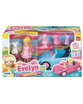Игрален комплект RS Toys - Кукла Евелин с кола и аксесоари, асортимент