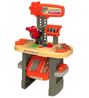Игрален комплект RS Toys - Работна маса с инструменти, 31 части