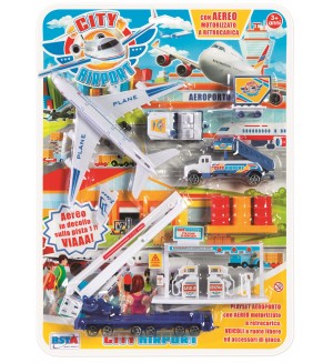 Игрален комплект RS Toys - Самолет и обслужващи машини