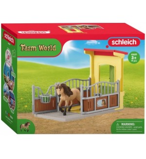 Игрален комплект Schleich Farm World - Бокс за понита с исландско пони