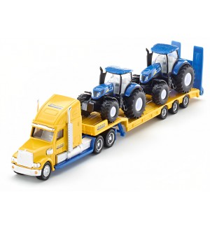 Игрален комплект Siku - Автовоз с трактори New Holland, 1:87