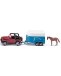 Игрален комплект Siku - Jeep with horse trailer