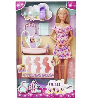 Игрален комплект Simba Toys Steffi Love - Бременна Стефи с растящ корем и бебе