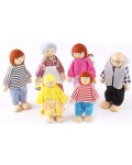 Игрален комплект Smart Baby - Семейство дървени кукли, 6 броя