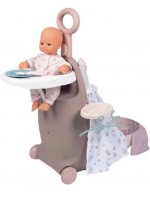 Игрален комплект Smoby - Бебешка ясла в куфар, 3 в 1