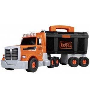 Игрален комплект Smoby Black & Decker Bricolo - Камион и мини бормашина, 60 части