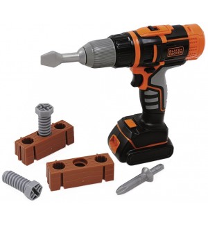 Игрален комплект Smoby Black & Decker - Механична бормашина с аксесоари