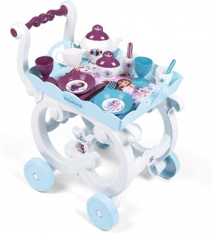 Игрален комплект Smoby Frozen 2 - Сервиз за чай, с количка и аксесоари