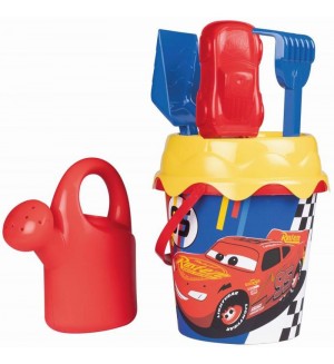 Игрален комплект Smoby - Кофа и лейка с инструменти, Cars