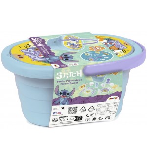 Игрален комплект Smoby - Кошница за пикник Stitch, с 19 аксесоара