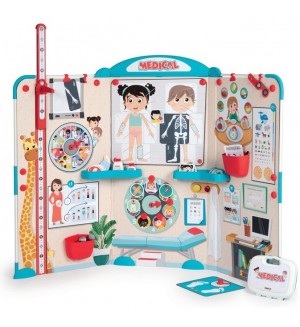Игрален комплект Smoby - Лекарски кабинет, с 65 аксесоара