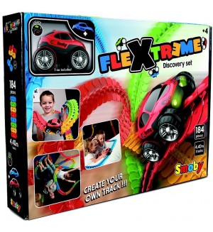 Игрален комплект Smoby - Писта с кола Flextreme Discovery Set