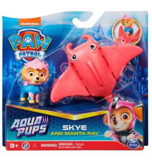 Игрален комплект Spin Master Paw Patrol - Аква Скай и рибата скат