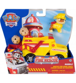 Игрален комплект Spin Master Paw Patrol Fire Rescue - Камионът на Ръбъл