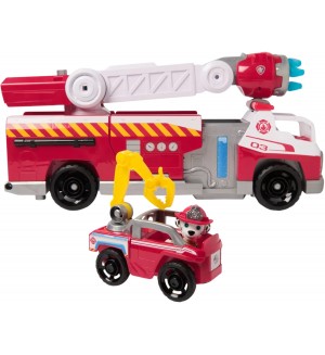 Игрален комплект Spin Master Paw Patrol -  Пожарната на Маршал с бързо презареждане