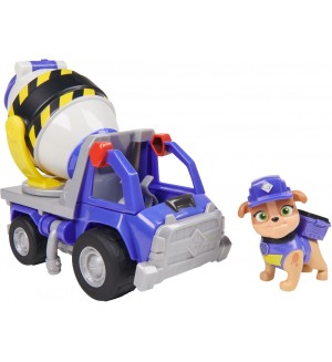 Игрален комплект Spin Master Paw Patrol Rubble & Crew - Камионът за цимент на Микс