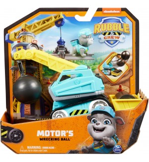 Игрален комплект Spin Master Paw Patrol Rubble & Crew - Разрушителната топка на Мотор