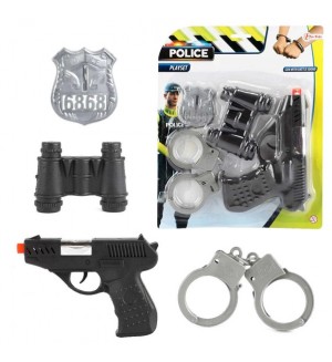 Игрален комплект Toi Toys - Полицейски комплект от 4 части