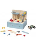 Игрален комплект Tooky Toy - Дървена настолна детска работилница, 42 части