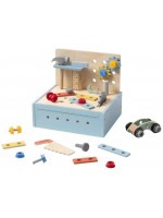 Игрален комплект Tooky Toy - Дървена настолна детска работилница, 42 части