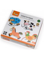 Игрален комплект Viga - Домашни животни с връзки