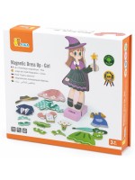 Игрален комплект Viga - Магнитна кукла за обличане с дрехи