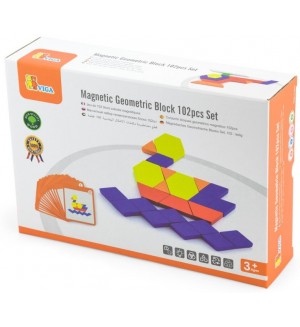 Игрален комплект Viga - Магнитни форми, 102 части
