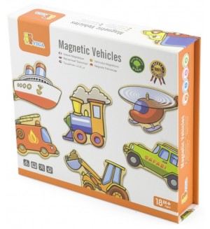 Игрален комплект Viga - Магнитни превозни средства