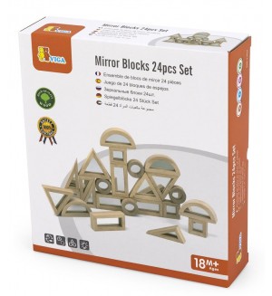 Игрален комплект Viga - Огледални блокове, 24 части
