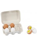 Игрален комплект Viga Toys - Дървени яйца, 6 броя