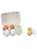 Игрален комплект Viga Toys - Дървени яйца, 6 броя