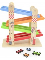 Игрален комплект Viga Toys – Писта с колички