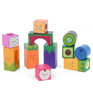 Игрален комплект Vilac - Дървени музикални кубчета
