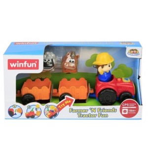 Игрален комплект WinFun - Музикален трактор с фермер