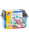 Игрален комплект Woody - Дървено влакче, мина, 63 части