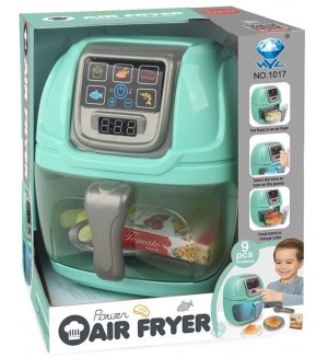 Игрален комплект Yifeng - Уред за готвене Power Air Fryer, зелен, 9 части