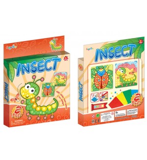 Игрален комплект за Color Day - Оцветяване с мозайка, Гъсеница и пеперуда