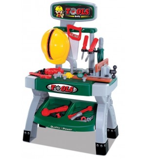 Игрален комплект Zefeng Toys - Работилница, с инструменти и каска