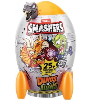 Игрален комплект Zuru Smashers - Dinos vs Aliens: Мини динозавърско яйце, сив динозавър Игрален комплект Zuru Smashers - Dinos vs Aliens: Мини динозавърско яйце, сив динозавър